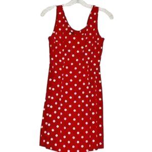 My Michelle Fitted Mini Red Tank White Polka Dot Dress Size 3/4